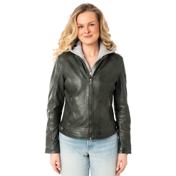 Geaca de Piele Dama Mauritius Olive Inchis MWAleni