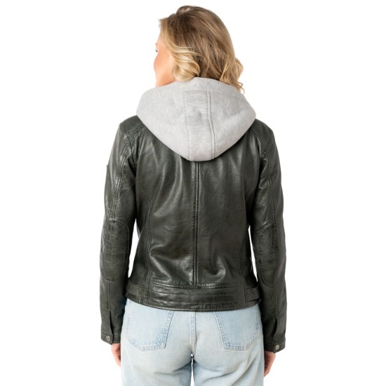 Geaca de Piele Dama Mauritius Olive Inchis MWAleni Geaca de Piele Dama Mauritius Olive Inchis MWAleni