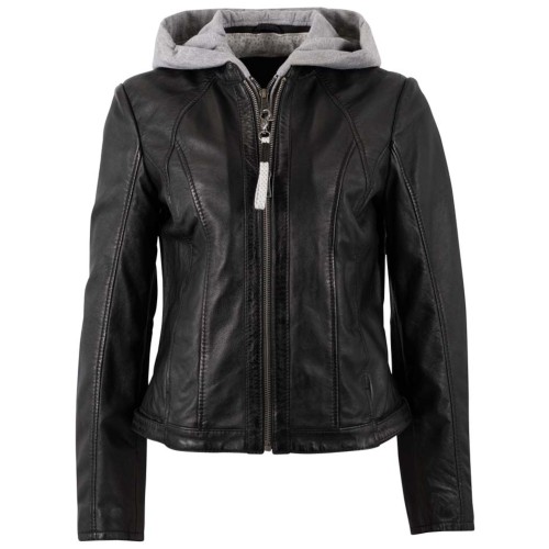 Geaca de Piele Dama Mauritius Neagra MWAleyna