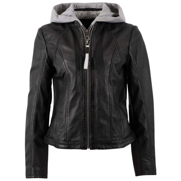 Geaca de Piele Dama Mauritius Neagra MWAleyna
