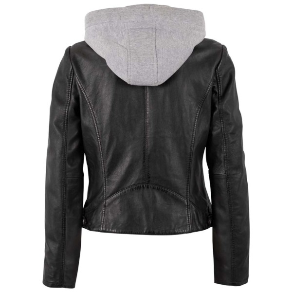 Geaca de Piele Dama Mauritius Neagra MWAleyna