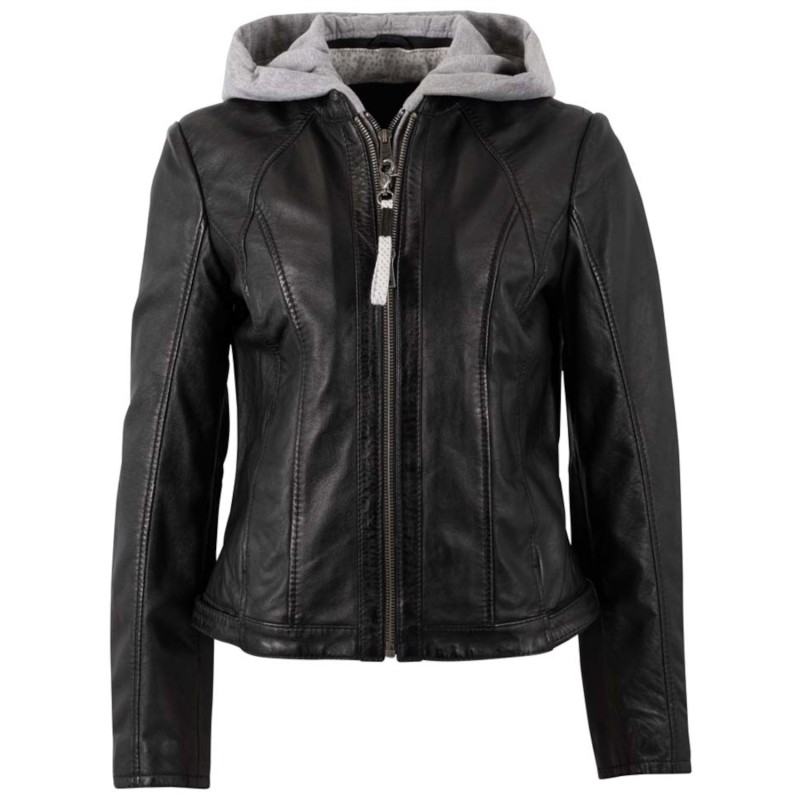 Geaca de Piele Dama Mauritius Neagra MWAleyna
