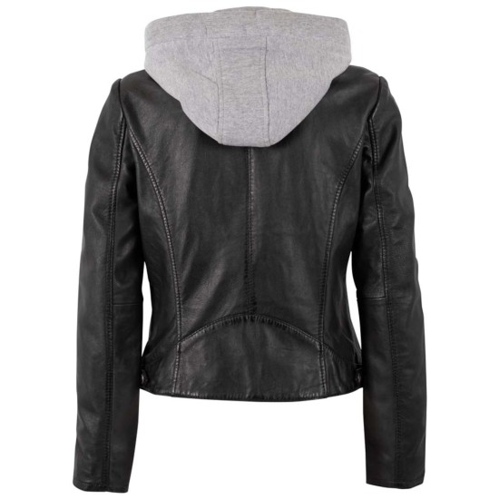 Geaca de Piele Dama Mauritius Neagra MWAleyna