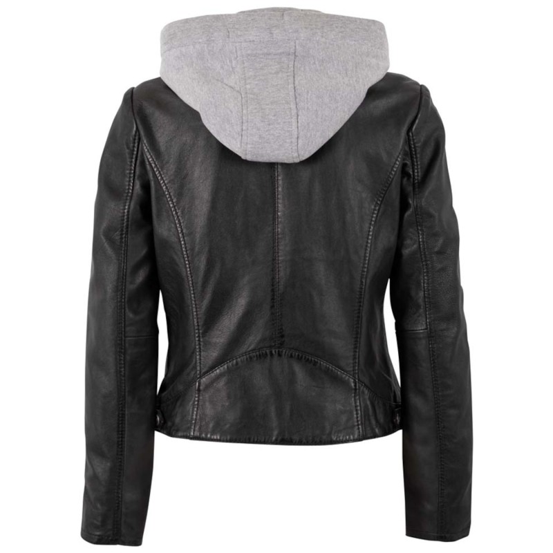 Geaca de Piele Dama Mauritius Neagra MWAleyna