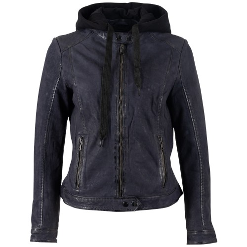 Geaca de Piele Dama Mauritius Albastru Inchis MWAlyka