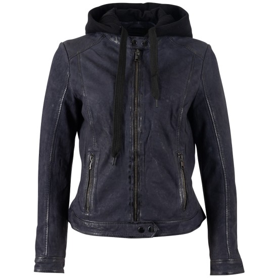 Geaca de Piele Dama Mauritius Albastru Inchis MWAlyka