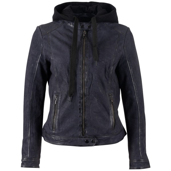 Geaca de Piele Dama Mauritius Albastru Inchis MWAlyka