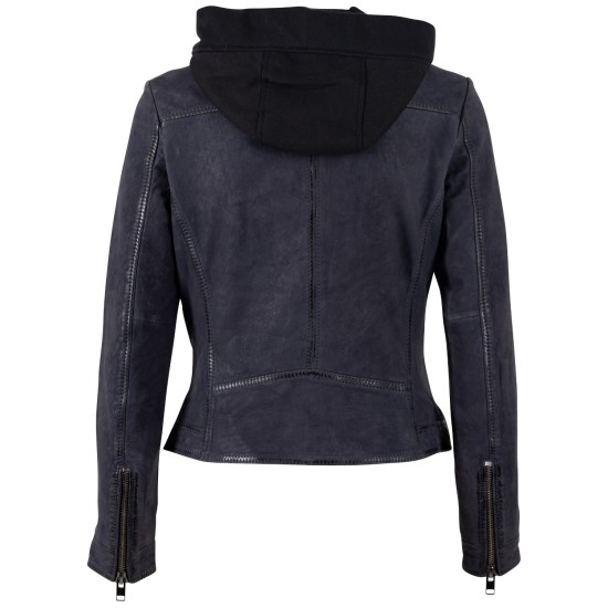 Geaca de Piele Dama Mauritius Albastru Inchis MWAlyka