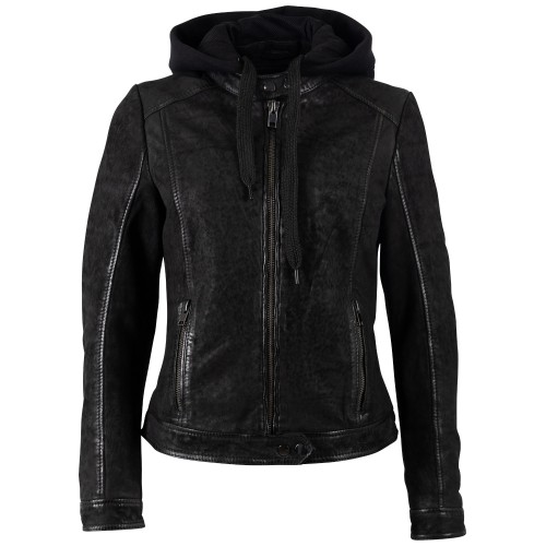 Geaca de Piele Dama Mauritius Neagra MWAlyka