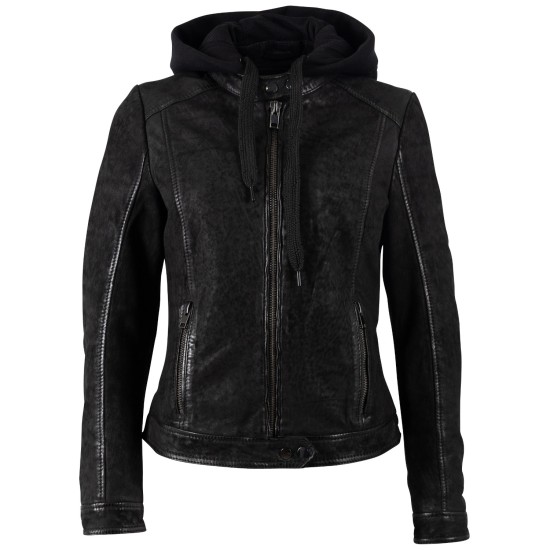 Geaca de Piele Dama Mauritius Neagra MWAlyka