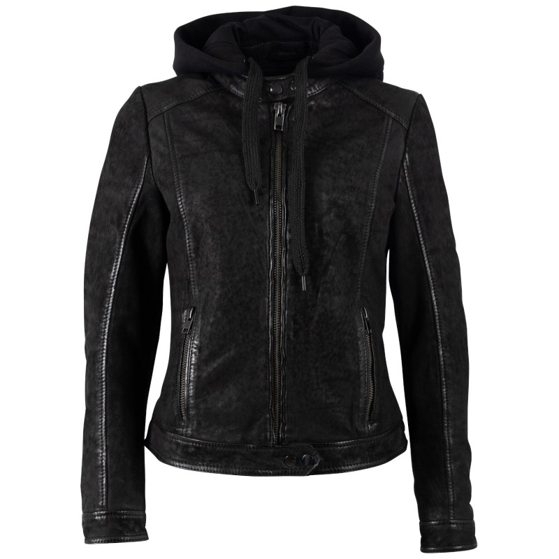 Geaca de Piele Dama Mauritius Neagra MWAlyka – Geci de Piele