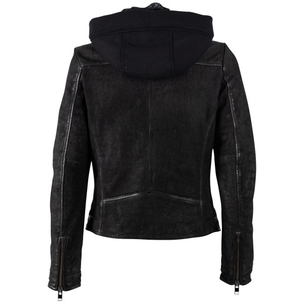 Geaca de Piele Dama Mauritius Neagra MWAlyka