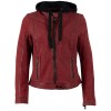 Geaca de Piele Dama Mauritius Rosu Inchis MWAlyka