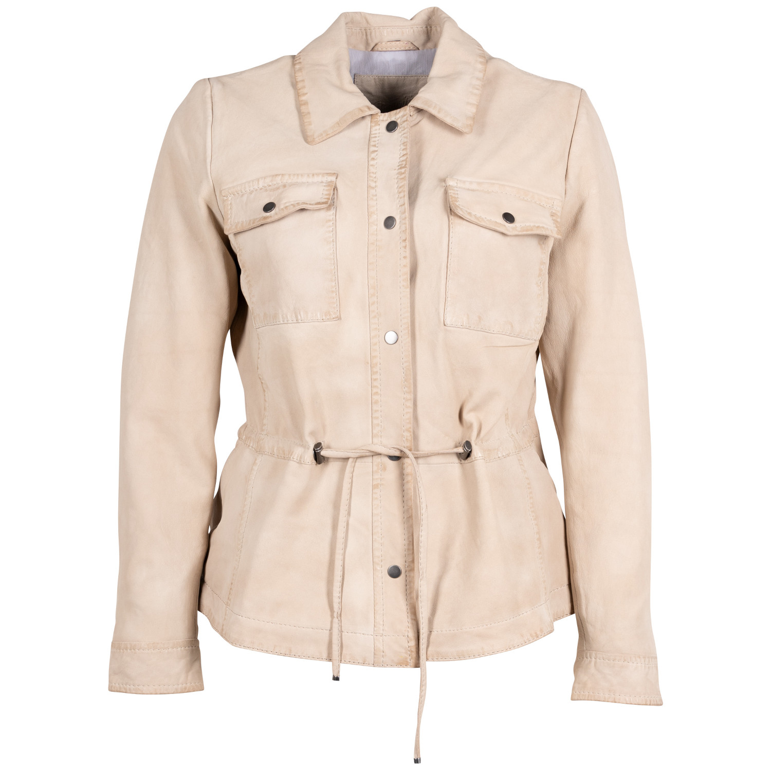 Geaca de Piele Dama Mauritius Alb Ivoriu MWAmaly – Geci de Piele