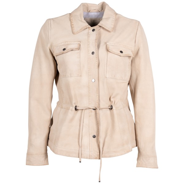 Geaca de Piele Dama Mauritius Alb Ivoriu MWAmaly