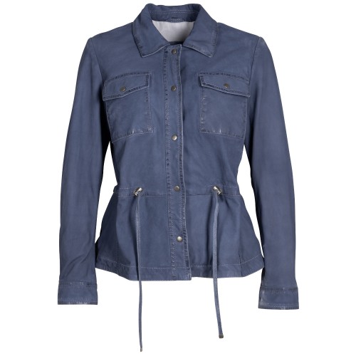 Geaca de Piele Dama Mauritius Bleumarin MWAmaly