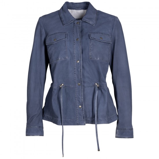 Geaca de Piele Dama Mauritius Bleumarin MWAmaly