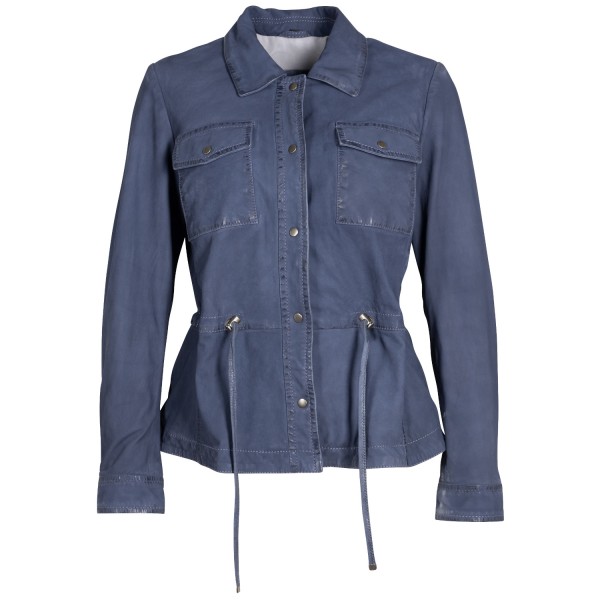 Geaca de Piele Dama Mauritius Bleumarin MWAmaly