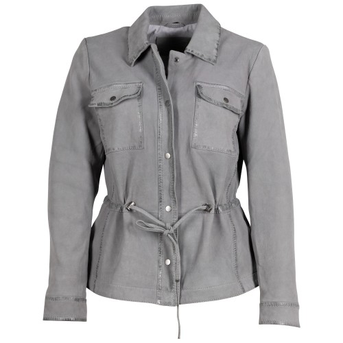 Geaca de Piele Dama Mauritius Gri Deschis MWAmaly