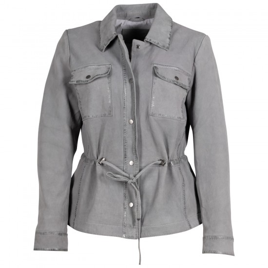 Geaca de Piele Dama Mauritius Gri Deschis MWAmaly