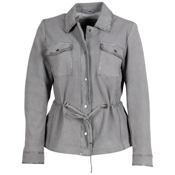 Geaca de Piele Dama Mauritius Gri Deschis MWAmaly