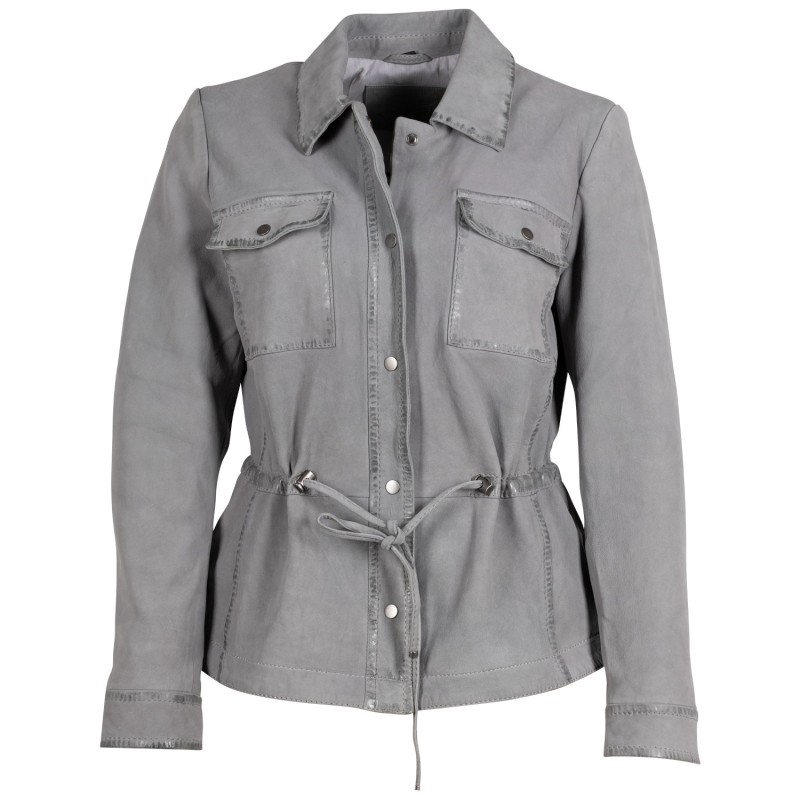 Geaca de Piele Dama Mauritius Gri Deschis MWAmaly – Geci de Piele