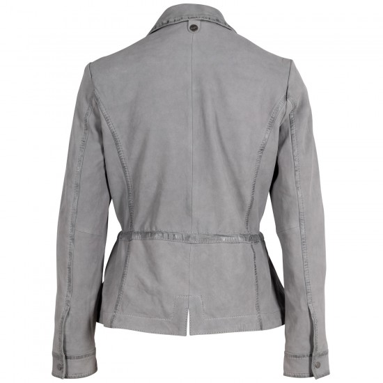 Geaca de Piele Dama Mauritius Gri Deschis MWAmaly