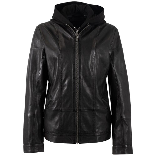 Geaca de Piele Dama Mauritius Neagra MWAmika
