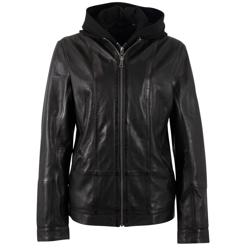 Geaca de Piele Dama Mauritius Neagra MWAmika – Geci de Piele