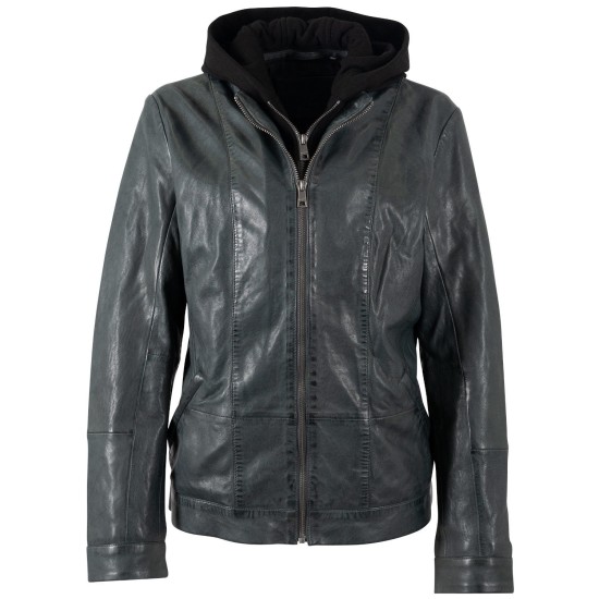 Geaca de Piele Dama Mauritius Verde Inchis MWAmika