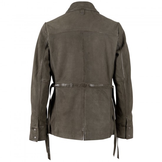 Geaca Lunga de Piele Dama Mauritius Olive MWAmma