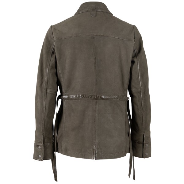 Geaca Lunga de Piele Dama Mauritius Olive MWAmma