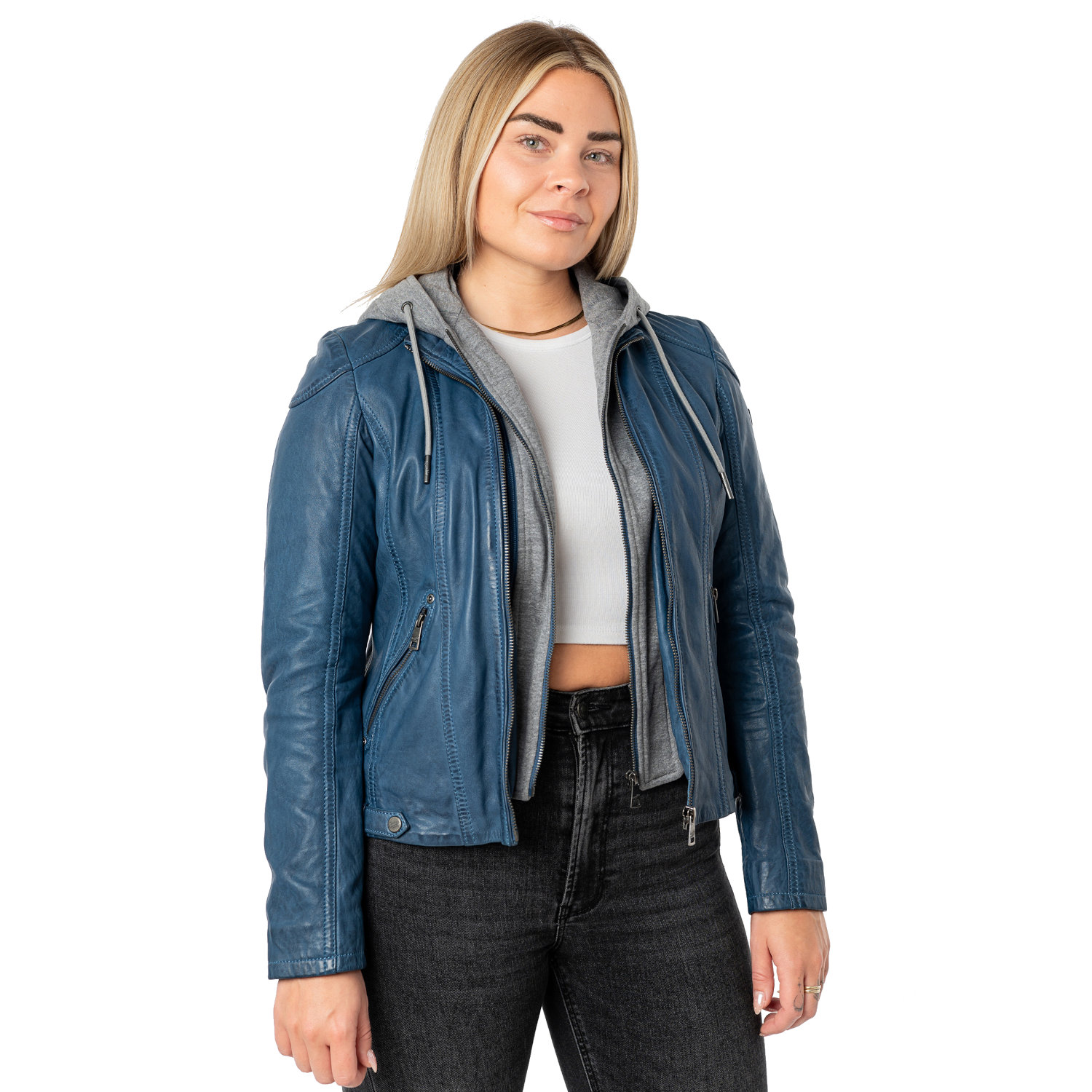 Geaca de Piele Dama Mauritius Albastra MWAmmy – Geci de Piele Geaca de Piele Dama Mauritius Albastra MWAmmy – Geci de Piele