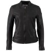 Geacă de Piele Damă Mauritius MWAndina Neagră Slim Fit stil biker elegant