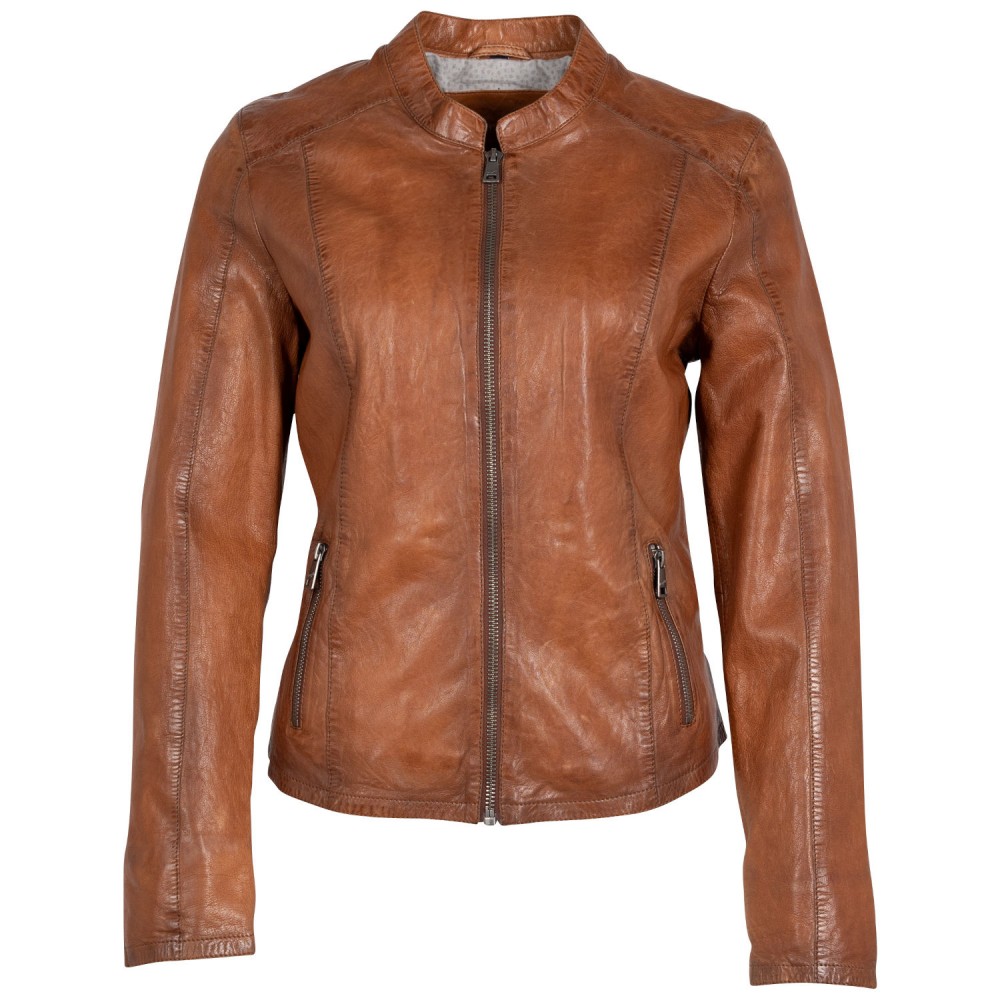 Geaca de Piele Dama Mauritius Coniac MWAndriana - readytowear