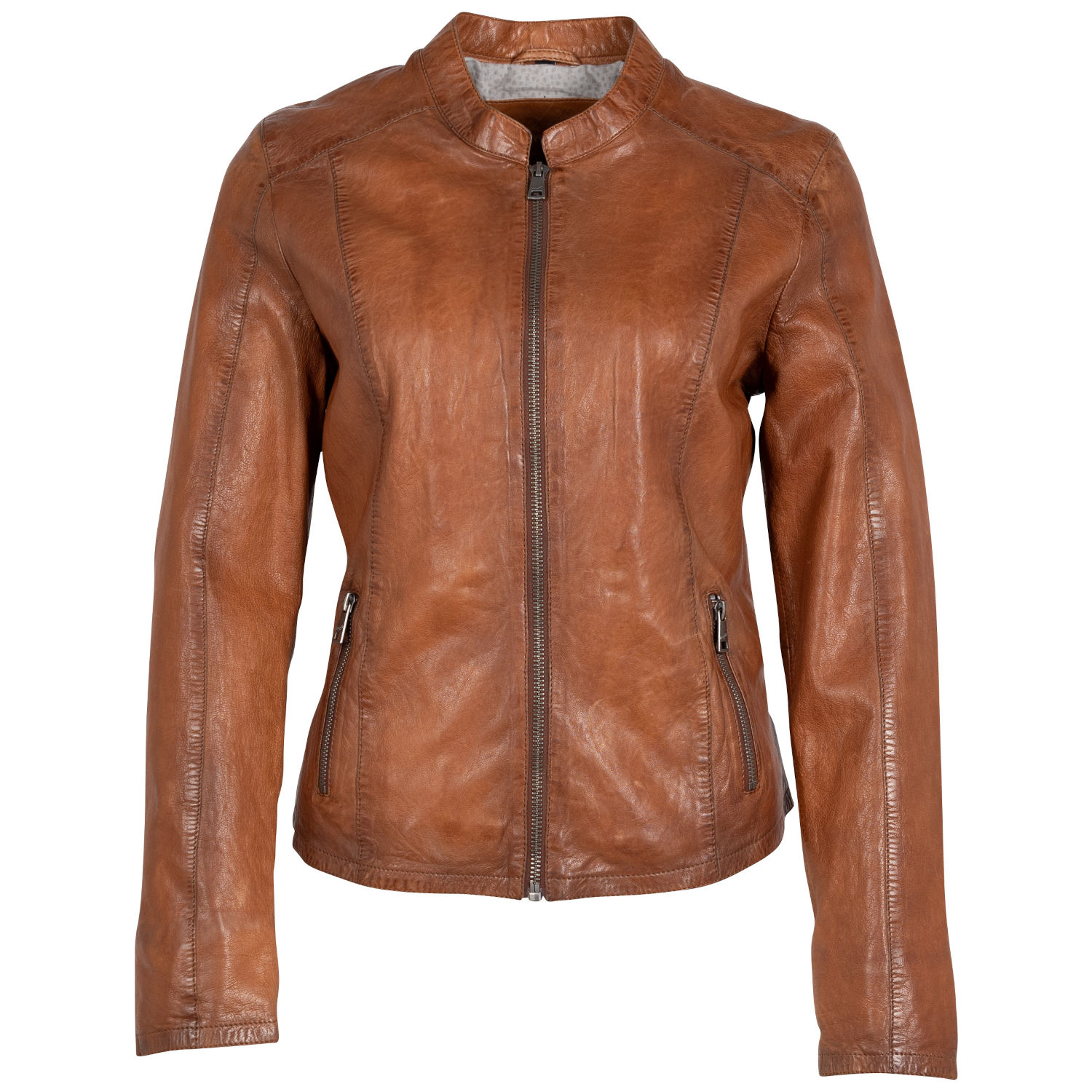 Geaca de Piele Dama Mauritius Coniac MWAndriana – Geci de Piele