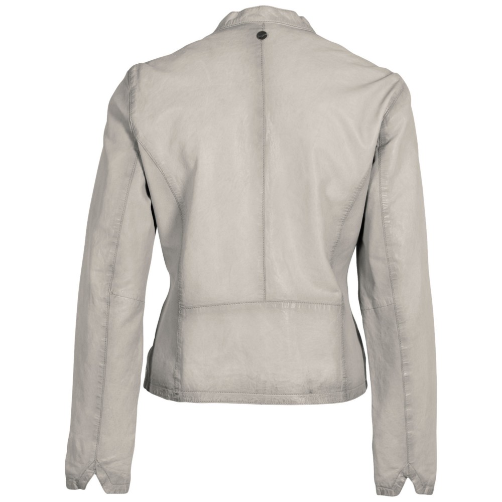 Geaca de Piele Dama Mauritius Gri Argintiu MWAndriana - readytowear