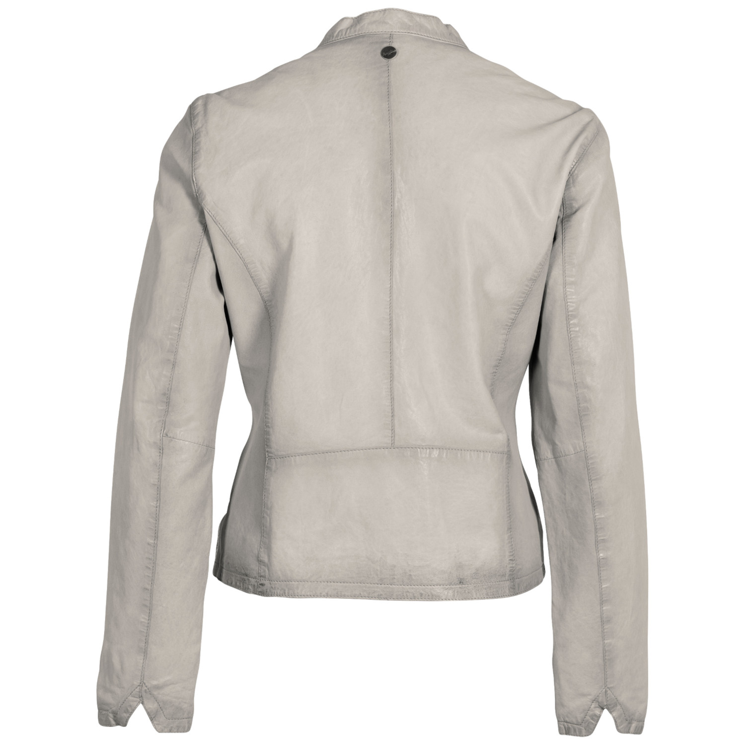 Geaca de Piele Dama Mauritius Gri Argintiu MWAndriana – Geci de Piele