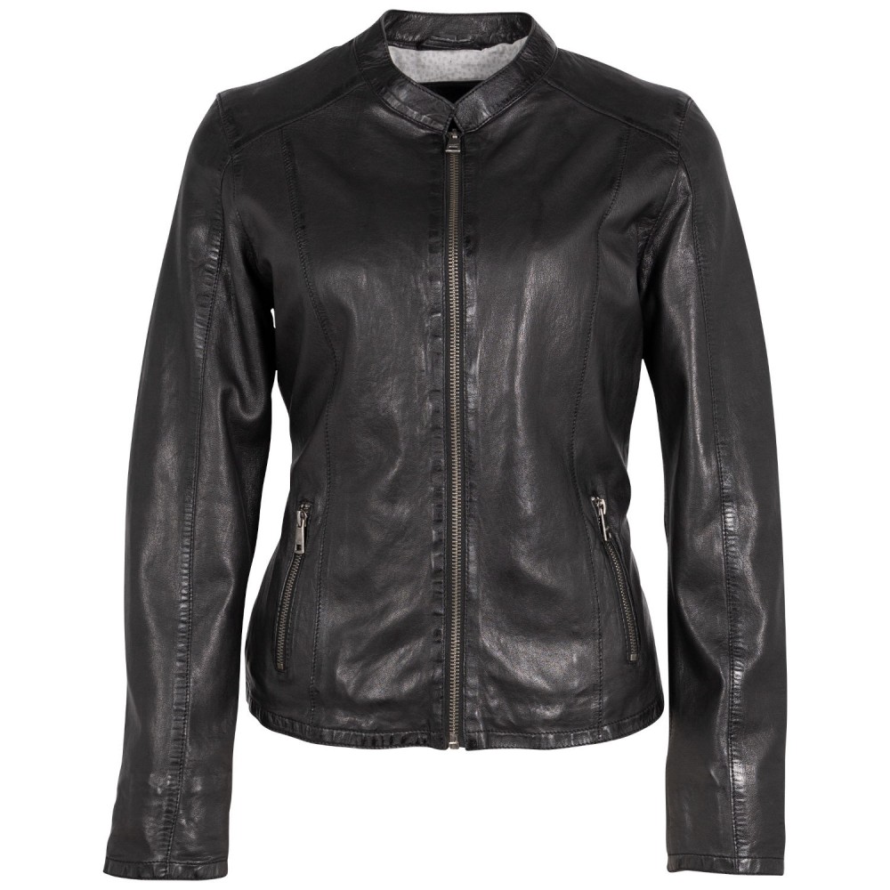 Geaca de Piele Dama Mauritius Neagra MWAndriana - readytowear