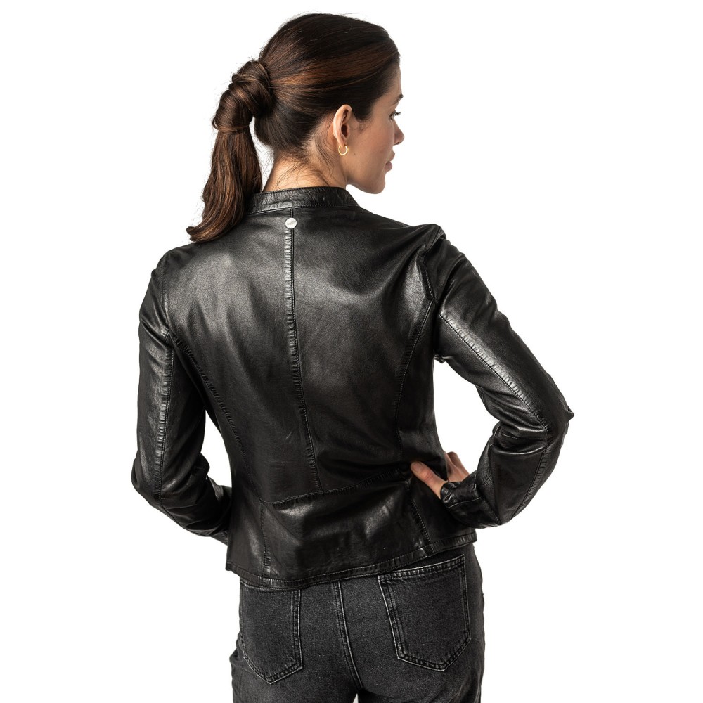 Geaca de Piele Dama Mauritius Neagra MWAndriana - readytowear