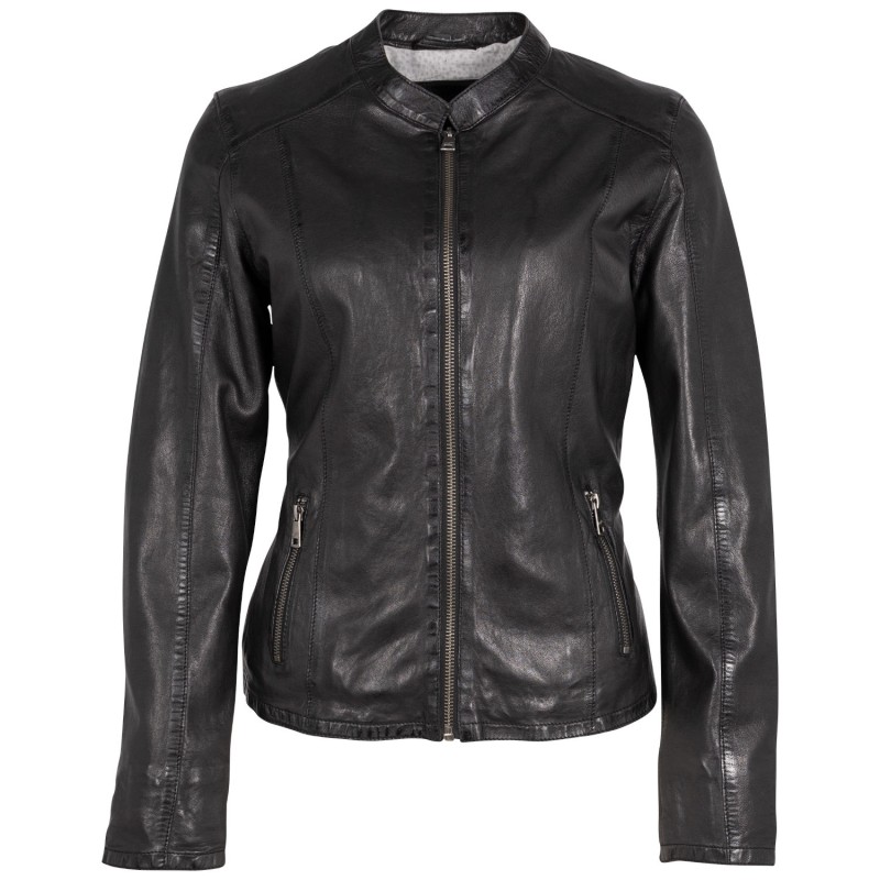 Geaca de Piele Dama Mauritius Neagra MWAndriana – Geci de Piele