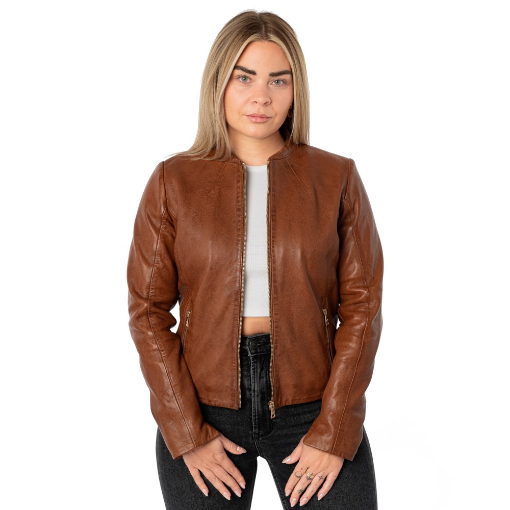 Geaca de Piele Dama Mauritius Coniac MWArmaly