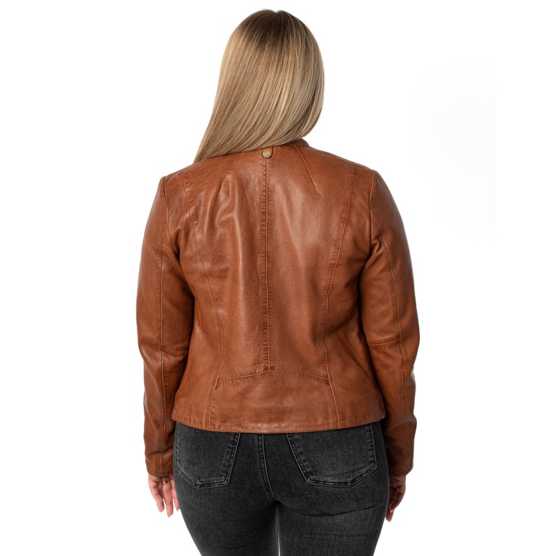 Geaca de Piele Dama Mauritius Coniac MWArmaly – Geci de Piele