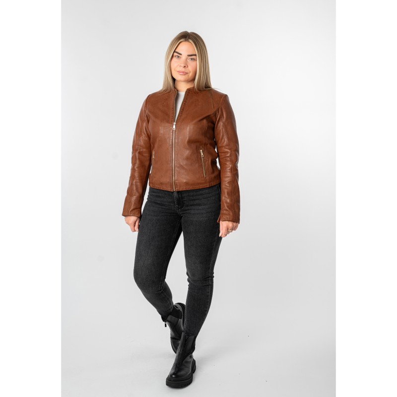 Geaca de Piele Dama Mauritius Coniac MWArmaly – Geci de Piele