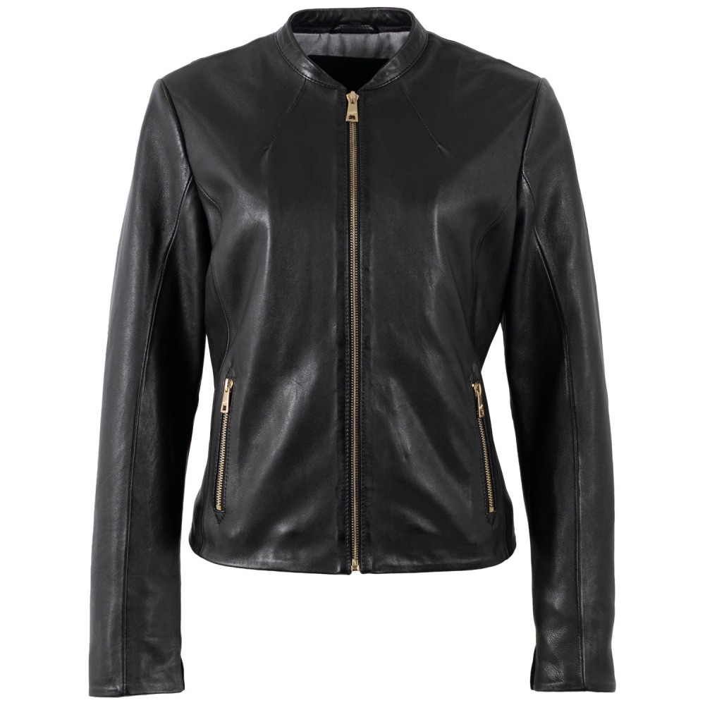 Geaca de Piele Dama Mauritius Neagra MWArmaly