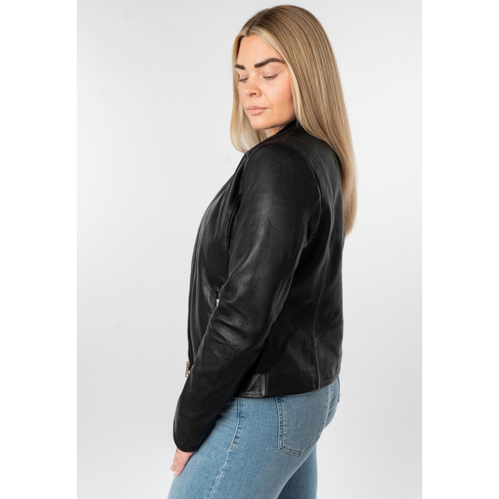 Geaca de Piele Dama Mauritius Neagra MWArmaly