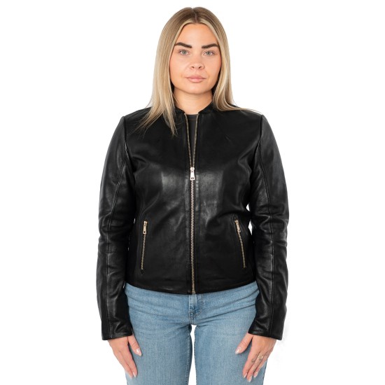 Geaca de Piele Dama Mauritius Neagra MWArmaly