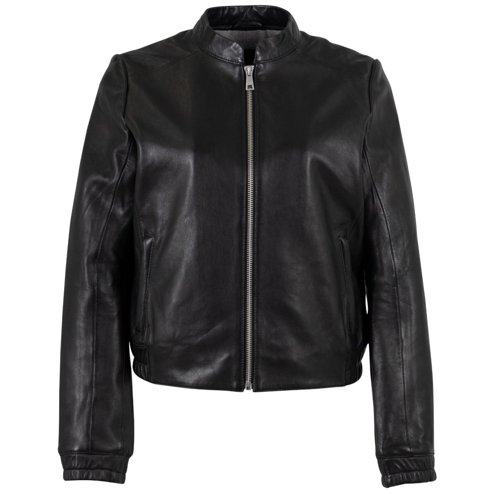 Geaca de Piele Dama Mauritius Neagra MWAshli