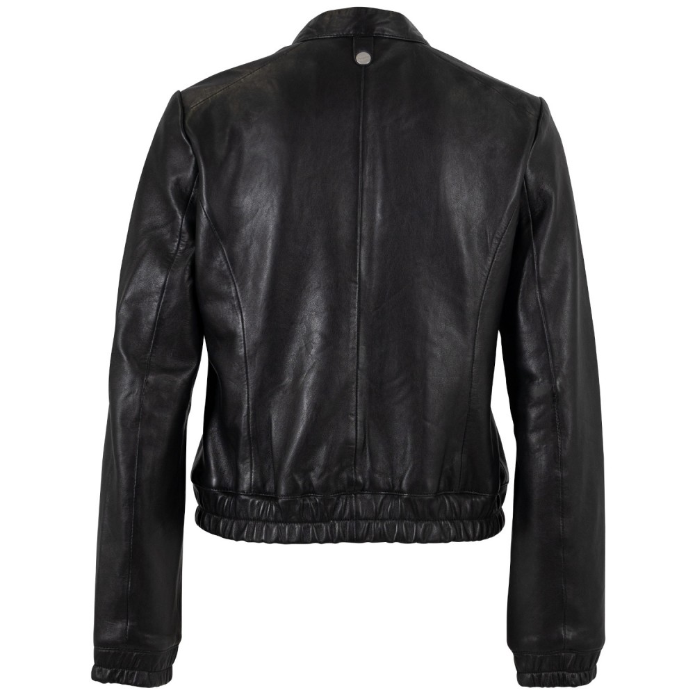 Geaca de Piele Dama Mauritius Neagra MWAshli