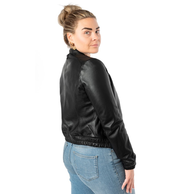 Geaca de Piele Dama Mauritius Neagra MWAshli – Geci de Piele